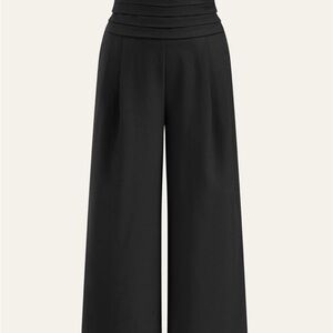 Commense Classic Black Wide-Leg High Waisted Pant.